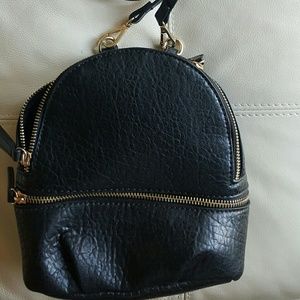 Zara Black Mini Bookbag Shoulder Bag